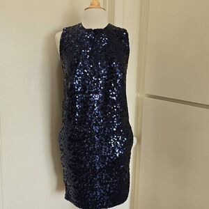 Malene Birger "Nuggaz" Navy Blue Sequine Mini, NWT, XXS